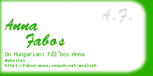 anna fabos business card